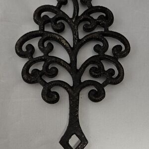 Decorative Metal Trivet Tree Wall Accent - Black